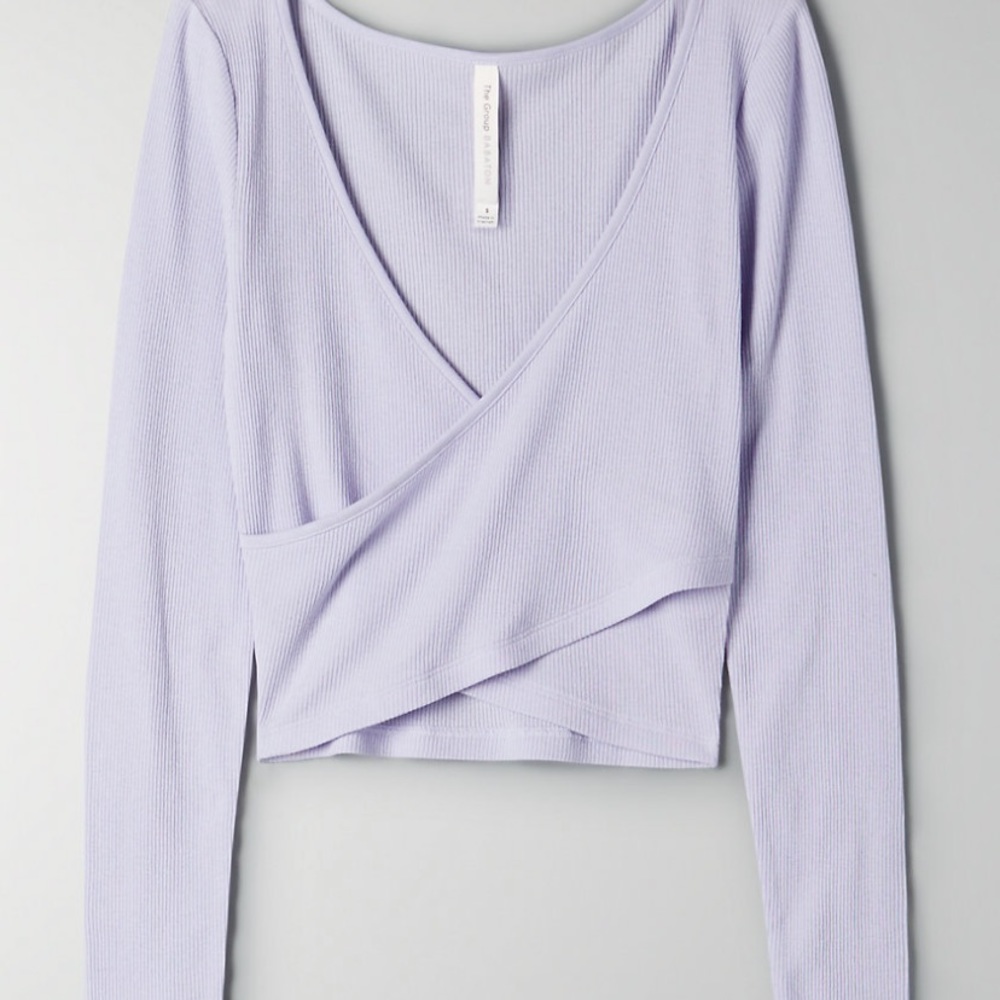 NWOT Aritzia Ariane Long Sleeve Cross Front Purple